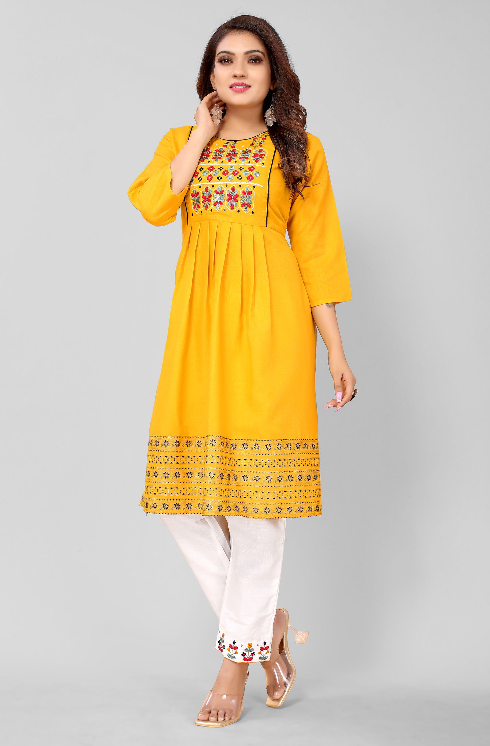 Neha 43535 Casual Cotton Kurti With Bottom Collection
